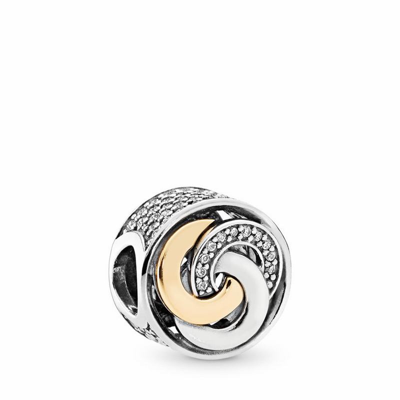 Pandora Interlinked Circles Charm - Two Tone/Cubic Zirconia - Canada | UA6667MQ